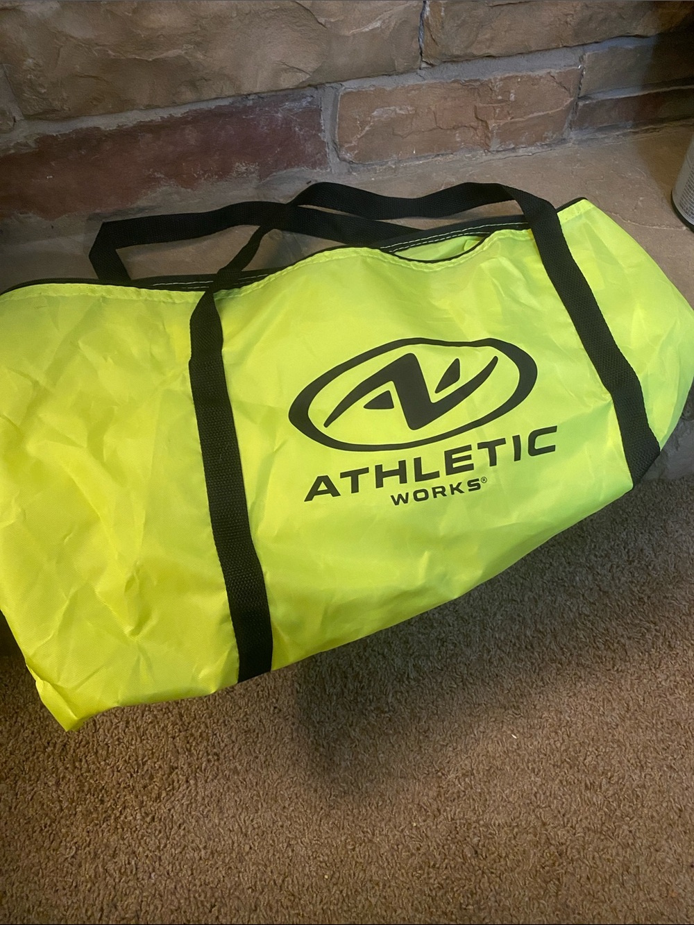 Athletic Works Neon Yellow Duffel with Black Straps